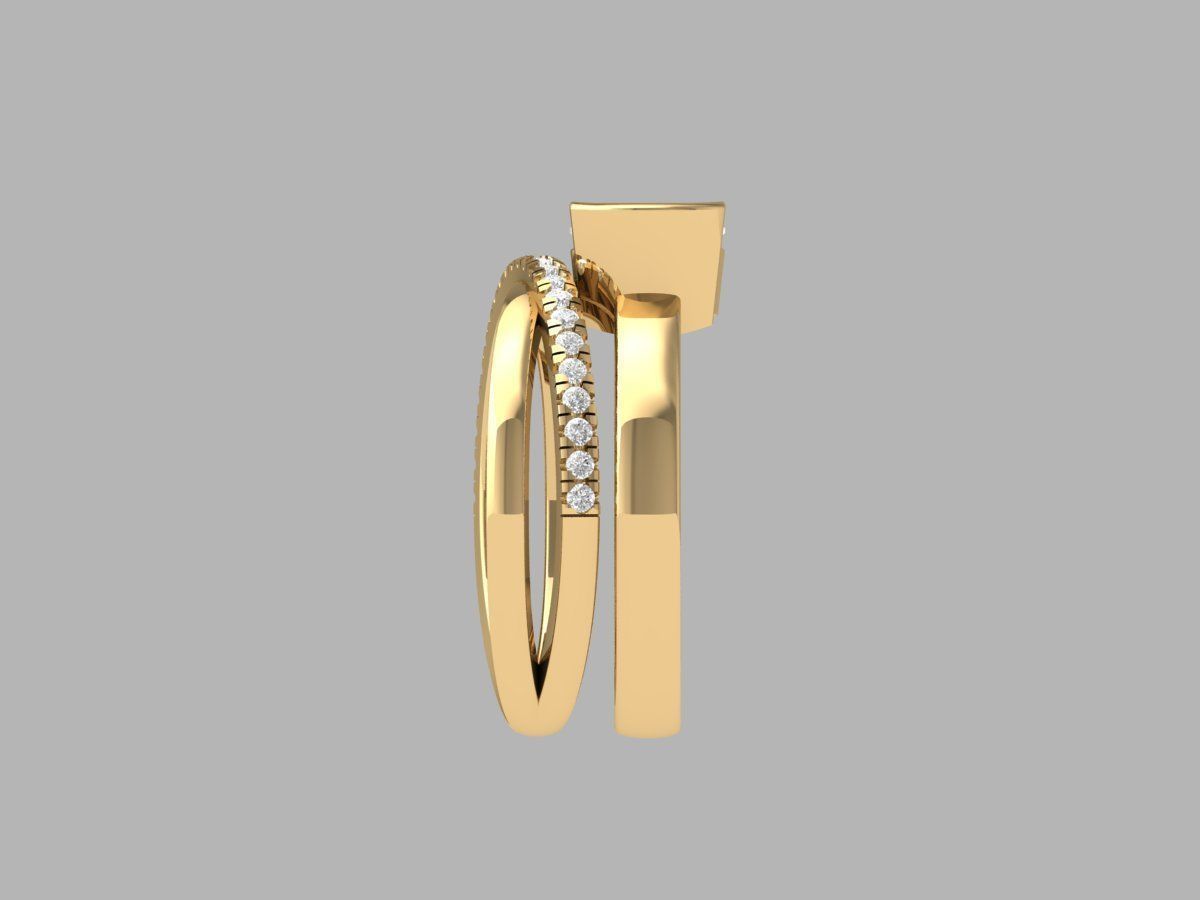  Solitair Ring Bridal Set with infinity band 3D print model_4