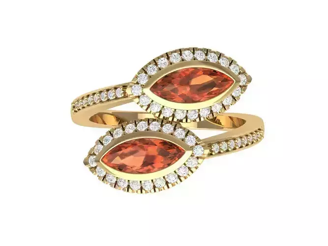 Marquise 2-Stone Art Deco Ring 3D print model