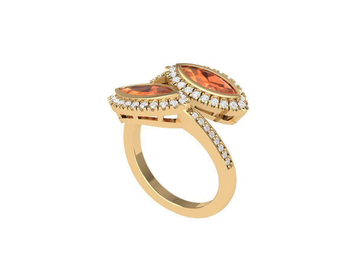 Marquise 2-Stone Art Deco Ring 3D print model_1