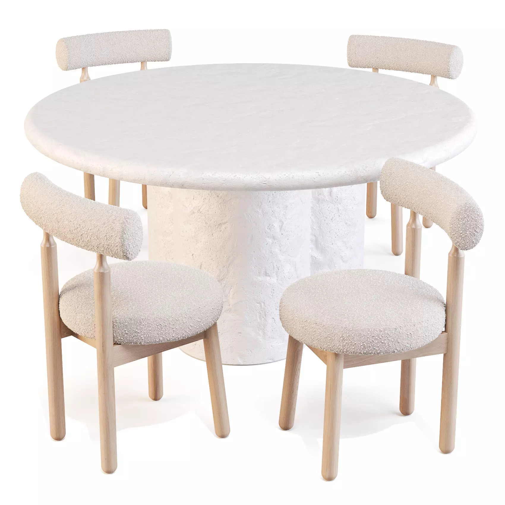 Dining Set Lulu and Georgia Sol Table and Ross Chairs 3D model_0
