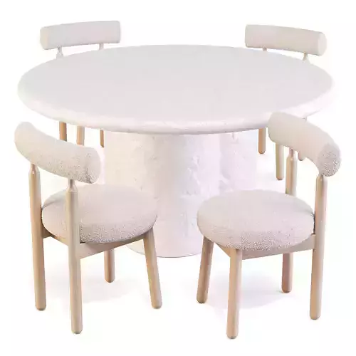 Dining Set Lulu and Georgia Sol Table and Ross Chairs 3D model