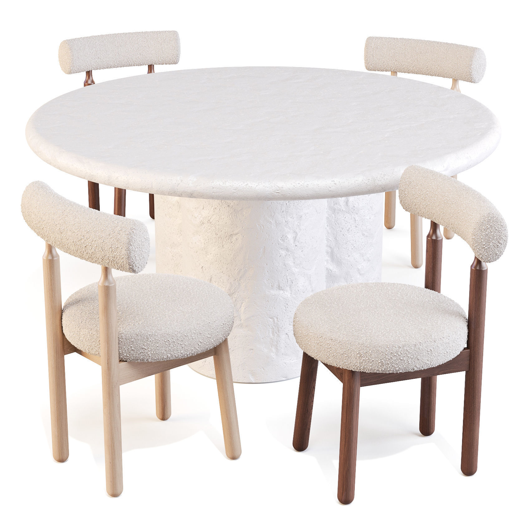 Dining Set Lulu and Georgia Sol Table and Ross Chairs 3D model_1