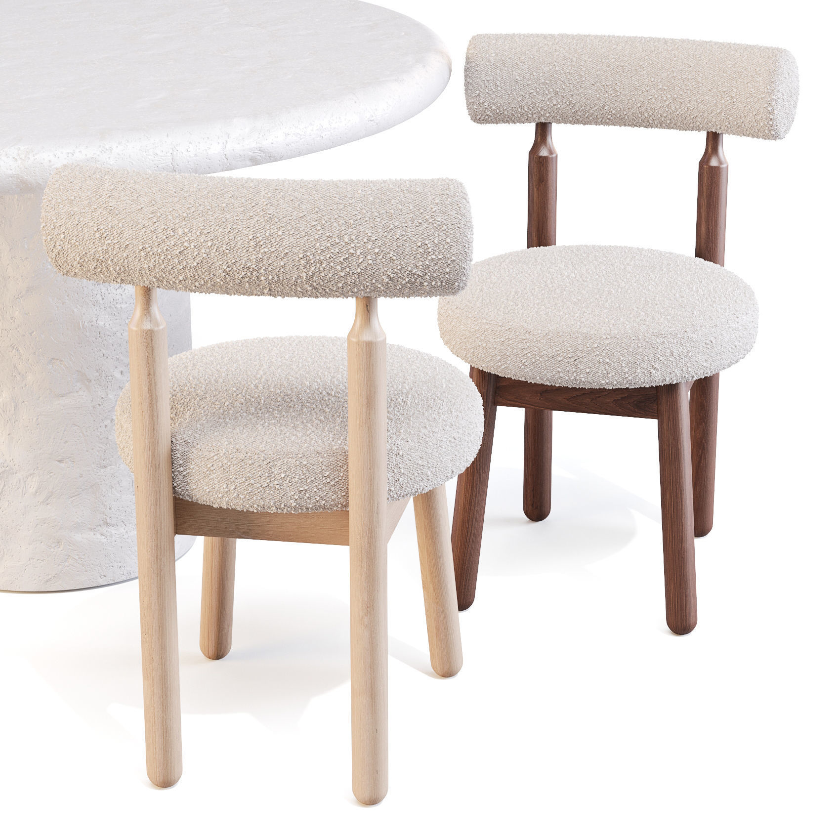 Dining Set Lulu and Georgia Sol Table and Ross Chairs 3D model_3