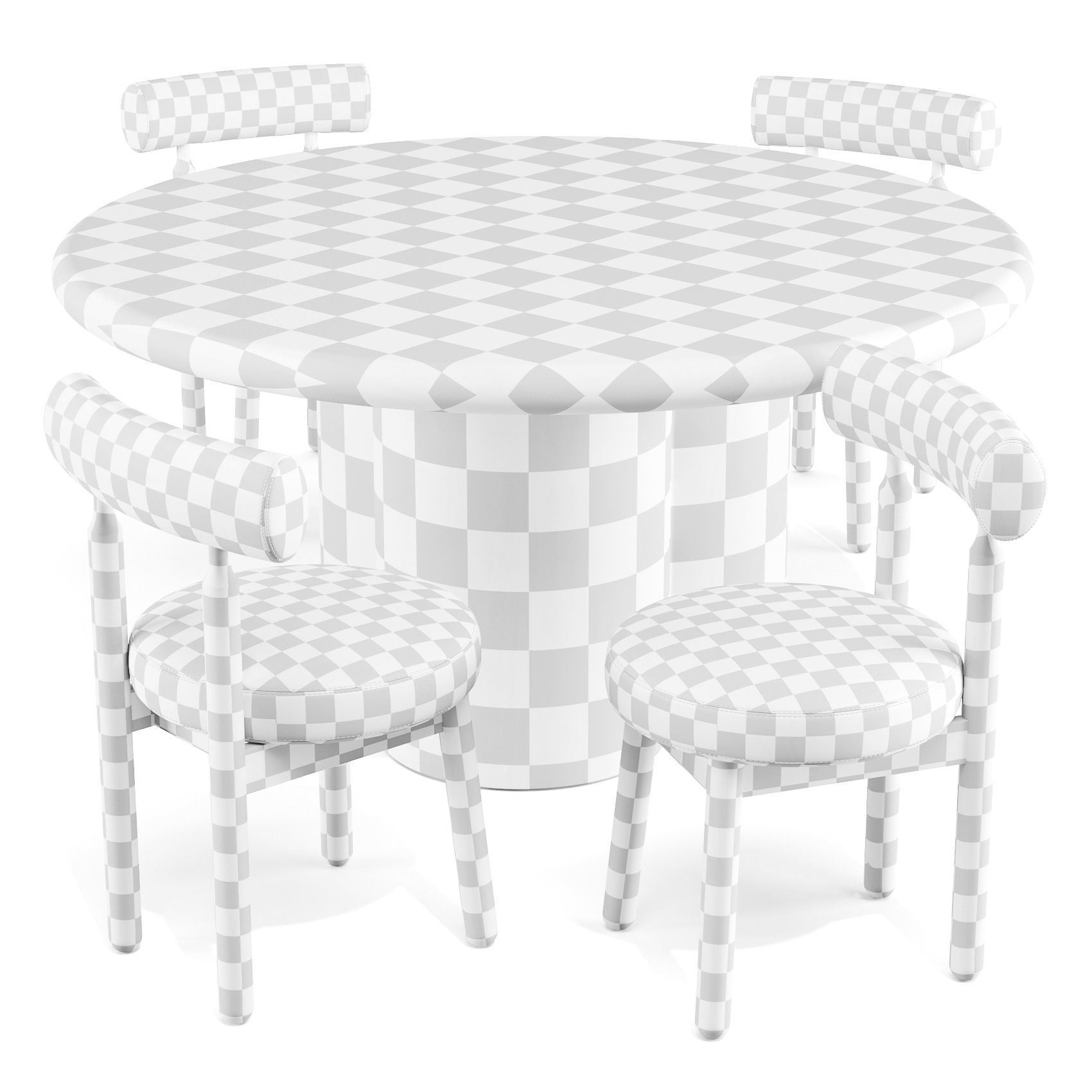 Dining Set Lulu and Georgia Sol Table and Ross Chairs 3D model_5