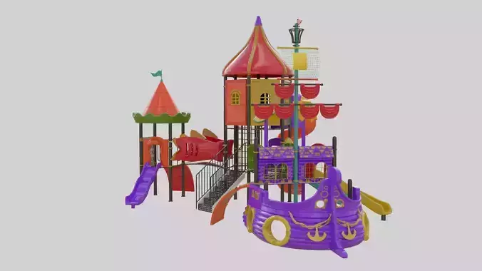 3D Ship Themed Playground Model - 06 3D model