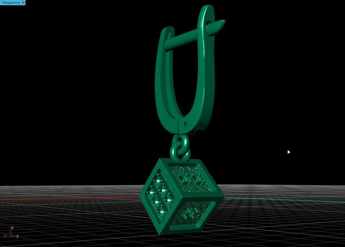  earring cube 3D print model_15