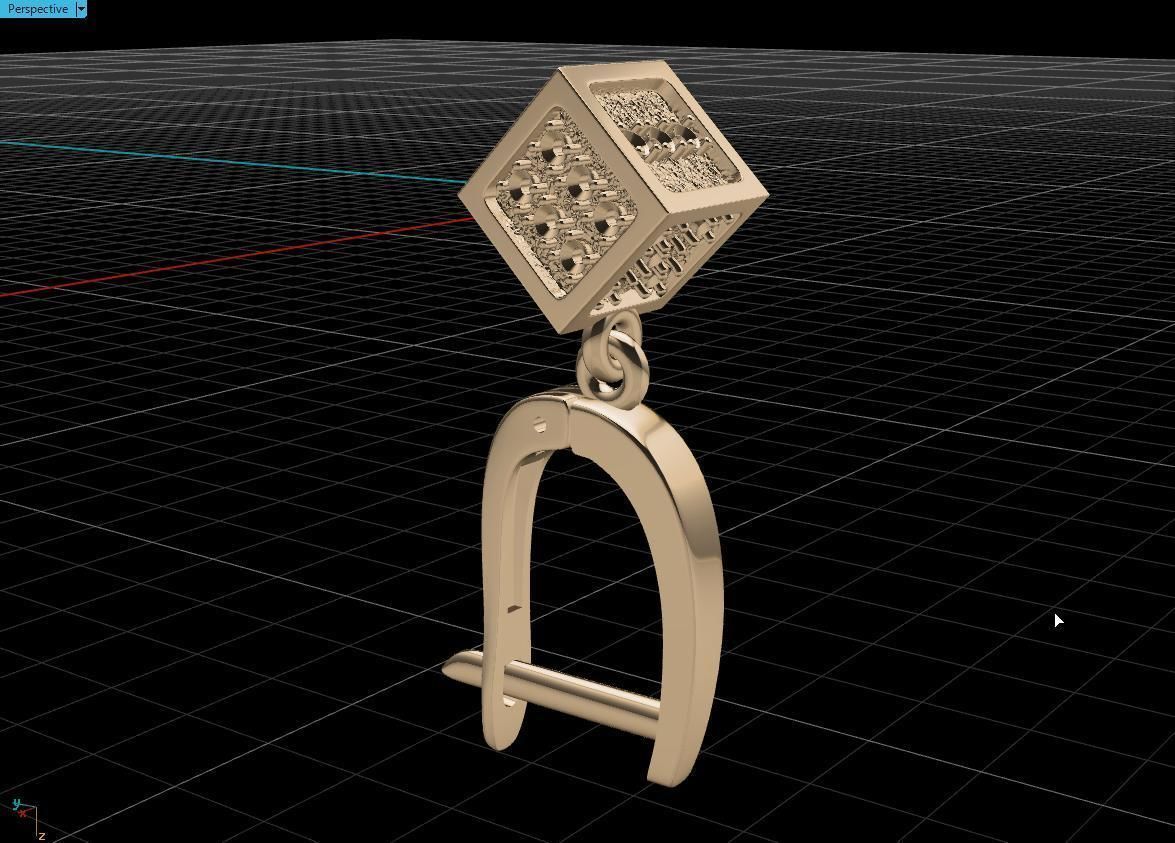  earring cube 3D print model_11