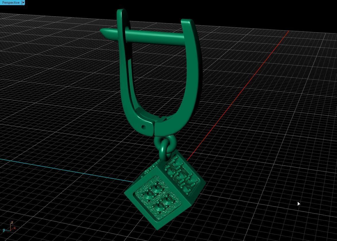  earring cube 3D print model_12