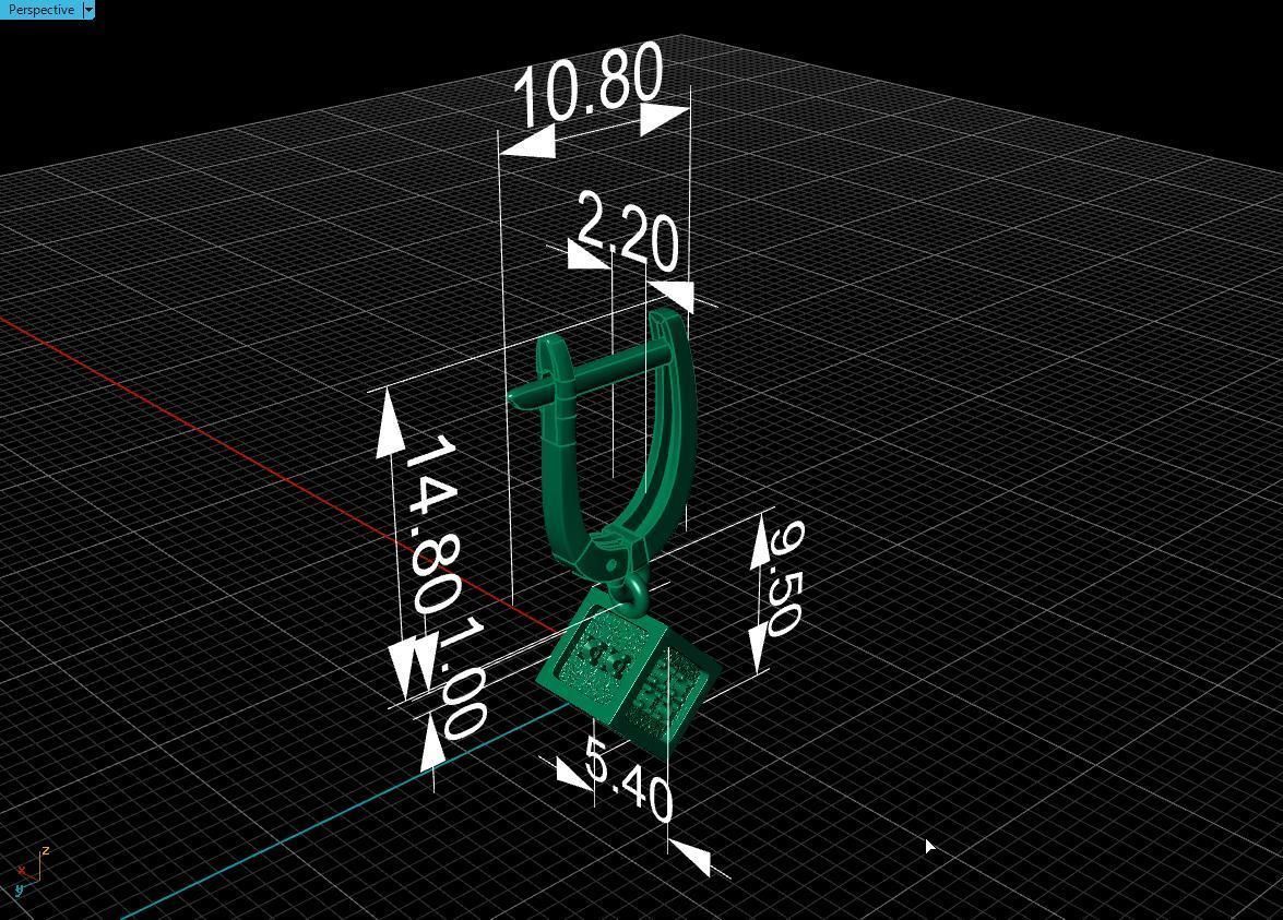 earring cube 3D print model_18