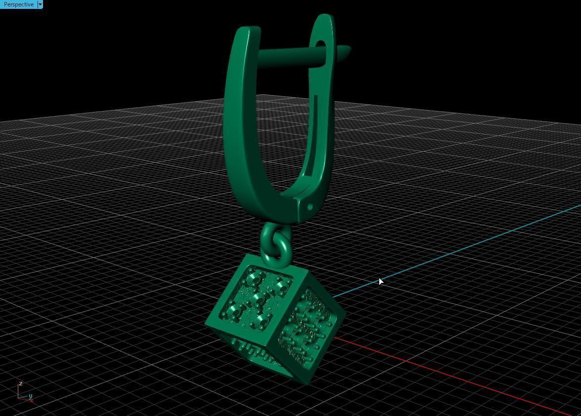  earring cube 3D print model_14