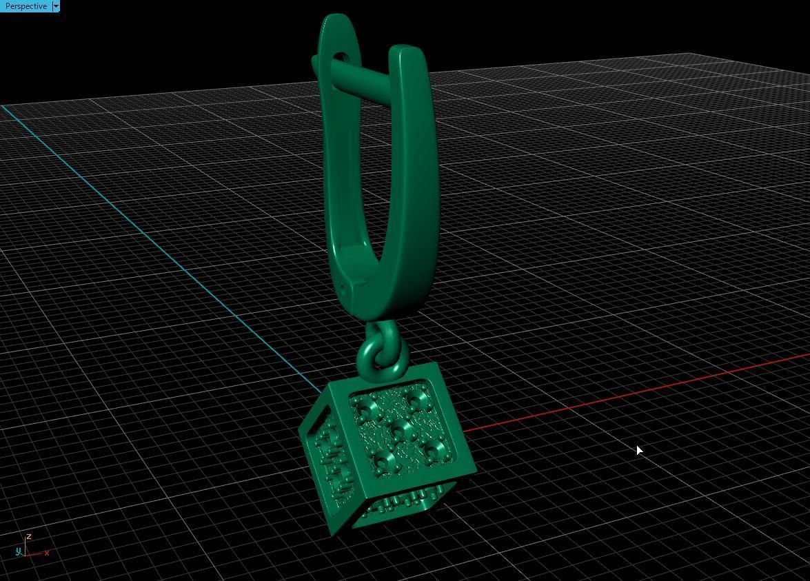  earring cube 3D print model_13