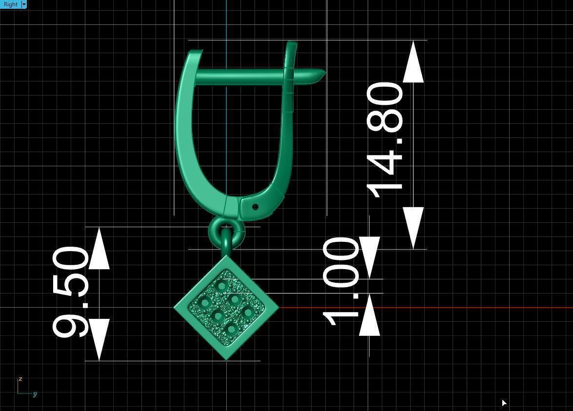  earring cube 3D print model_17