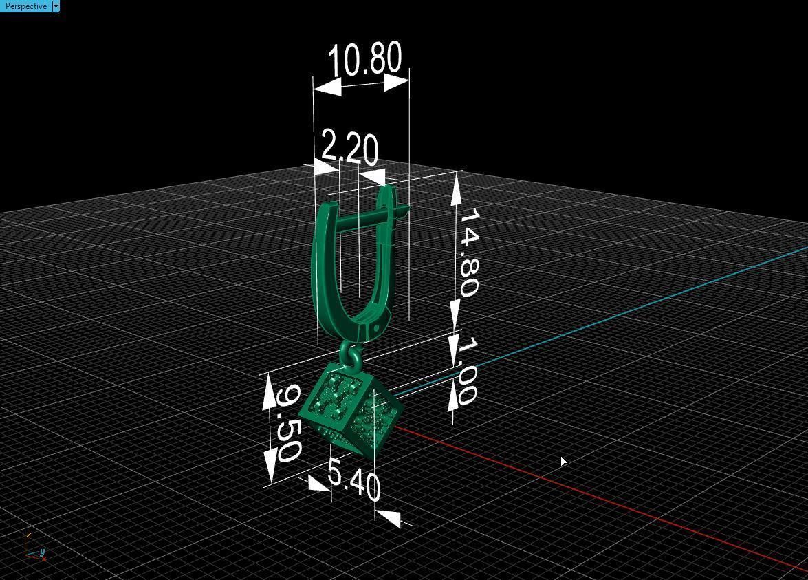  earring cube 3D print model_19