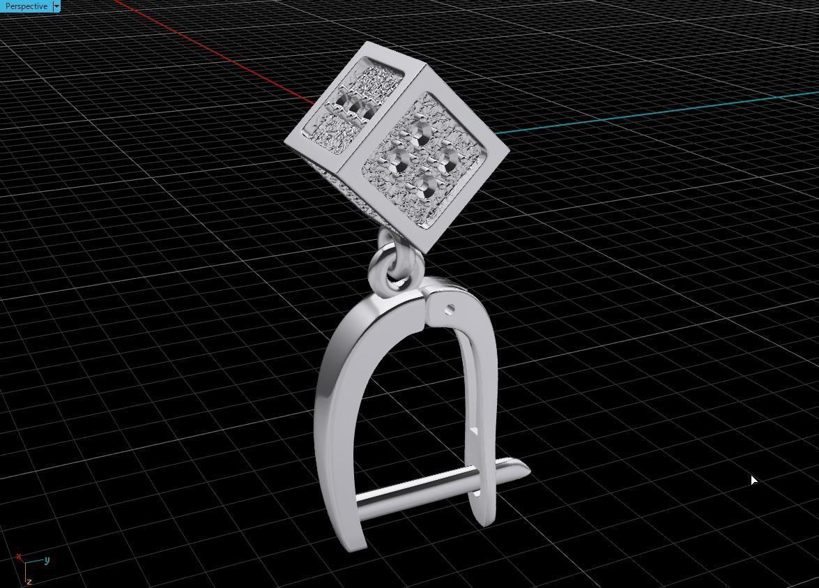  earring cube 3D print model_7