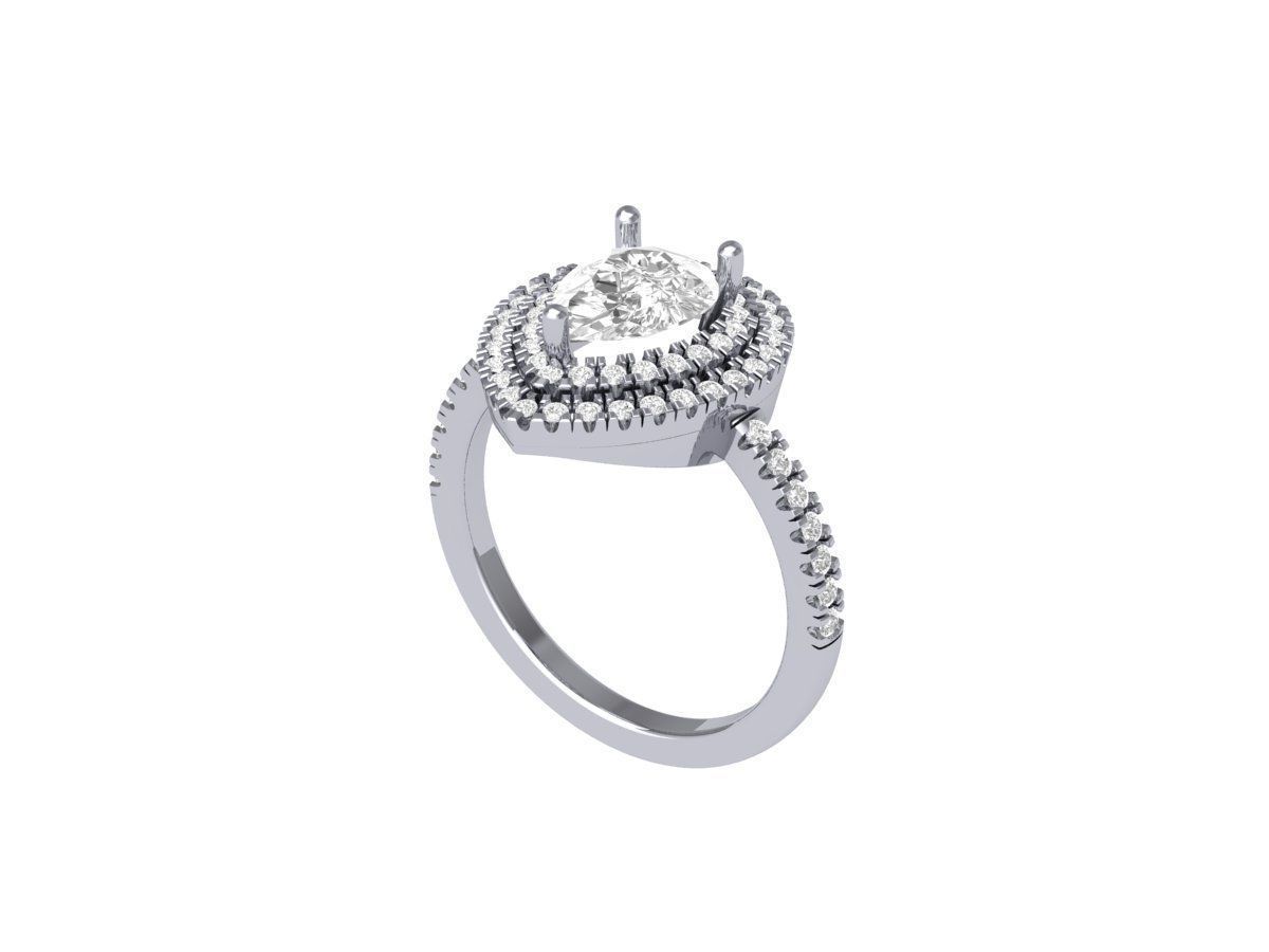 Pear Art Deco Ring 3D print model_3