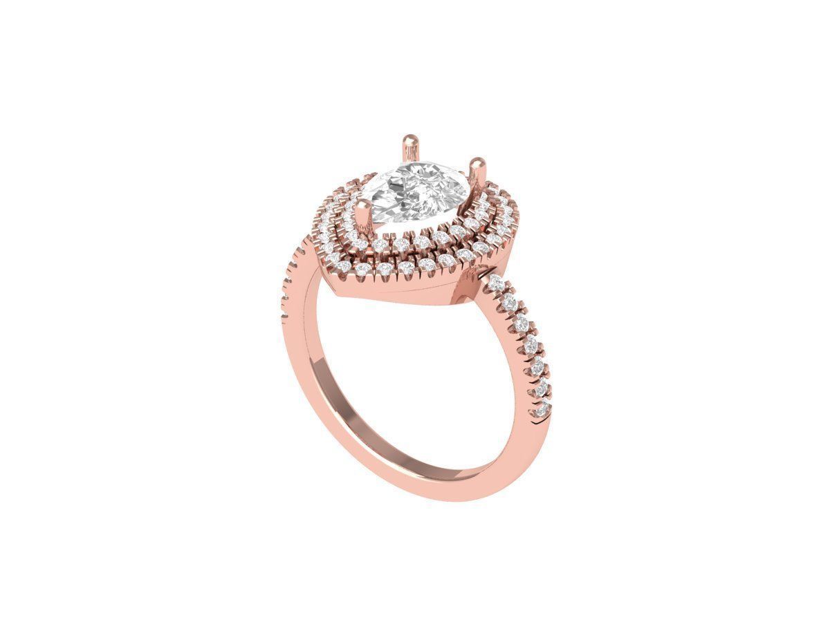 Pear Art Deco Ring 3D print model_2