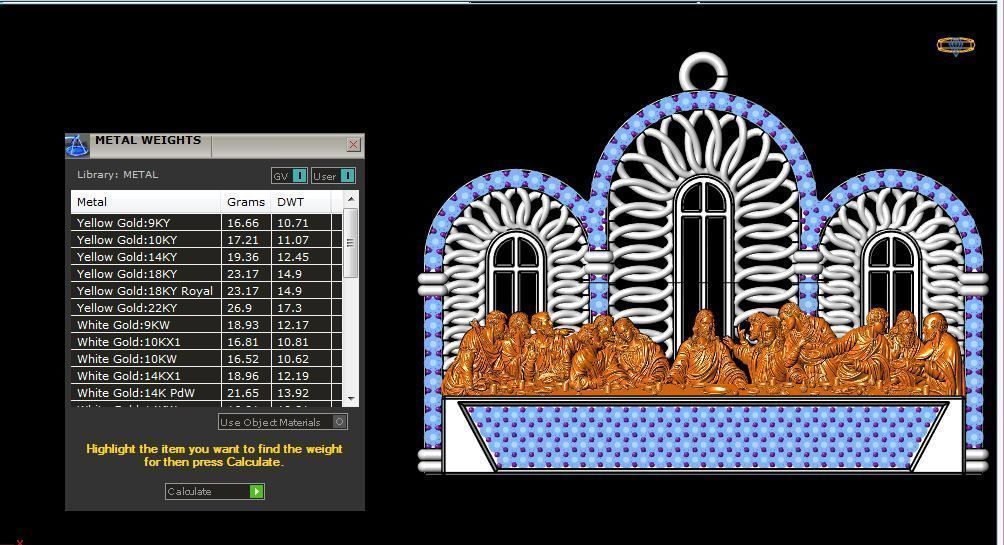 Last Supper Pendant 3D print model_3