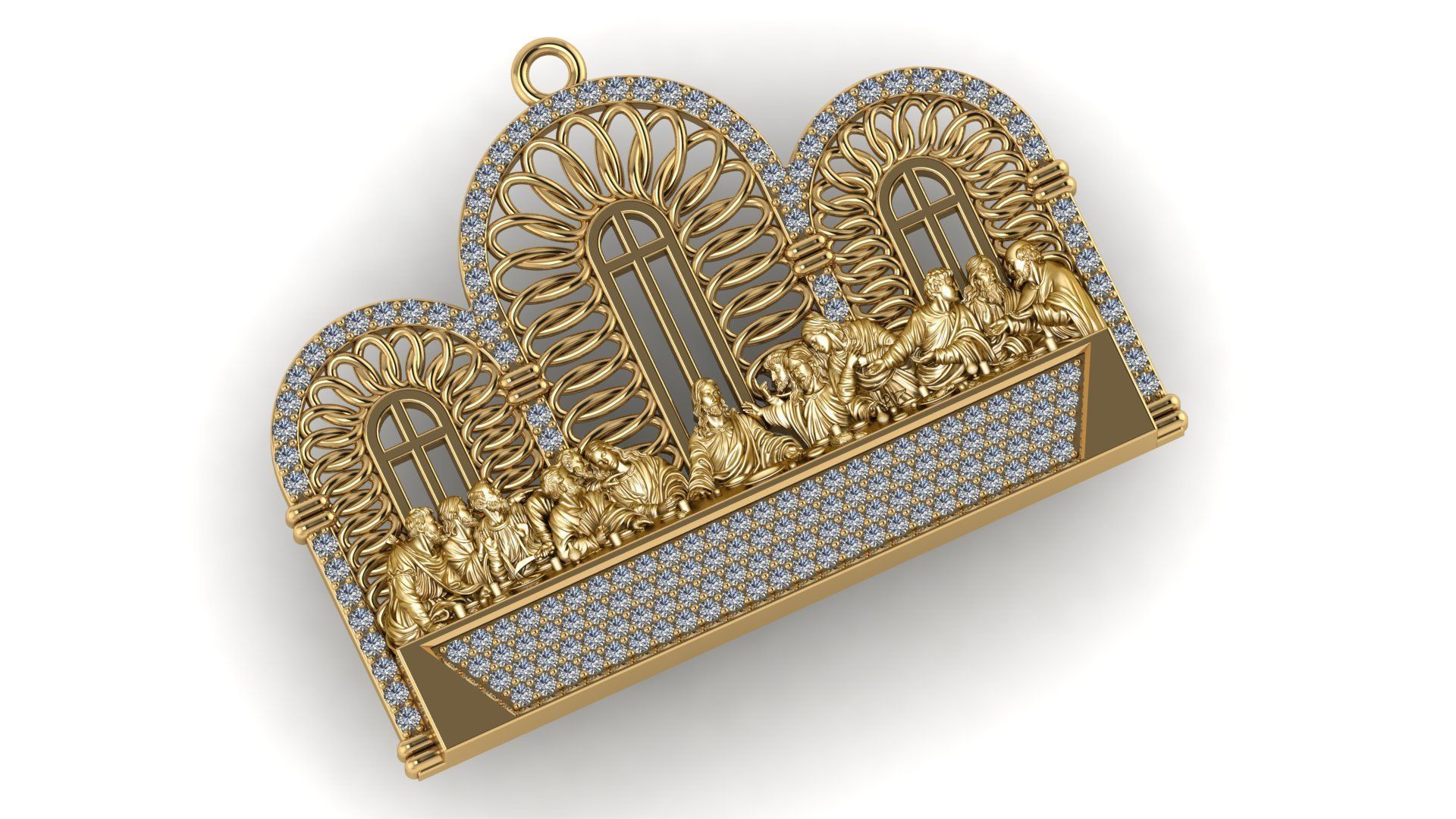 Last Supper Pendant 3D print model_1