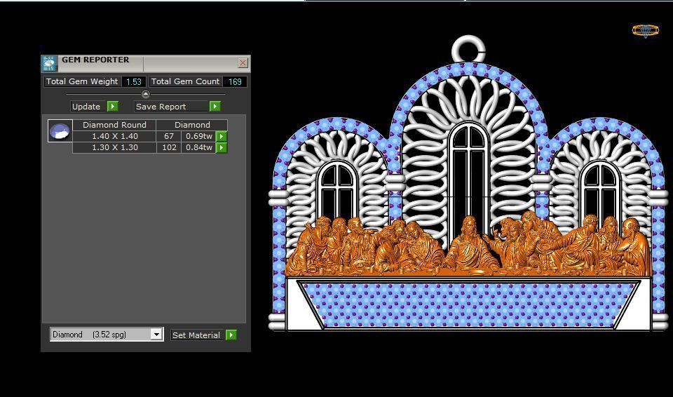 Last Supper Pendant 3D print model_2