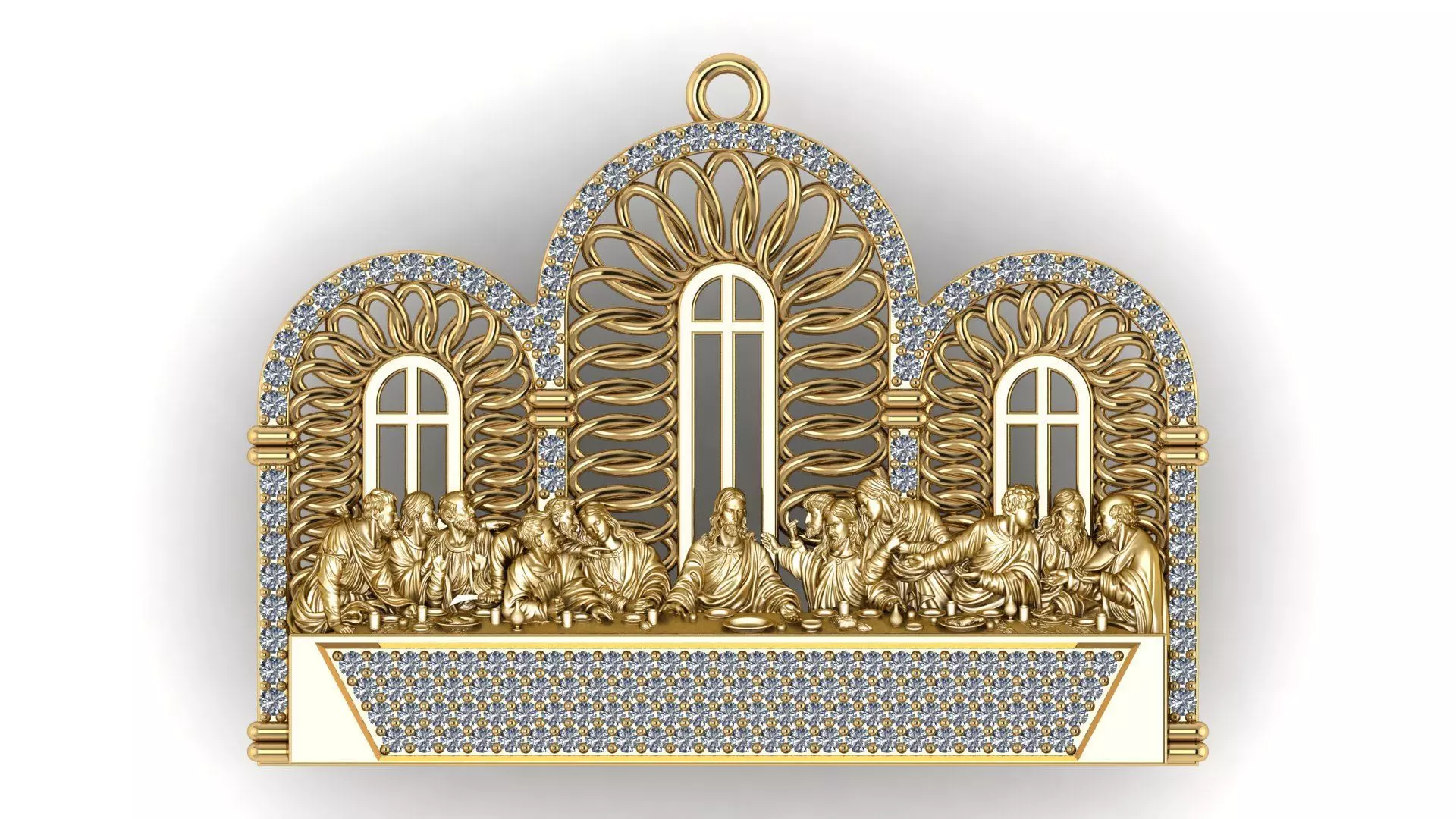 Last Supper Pendant 3D print model_0