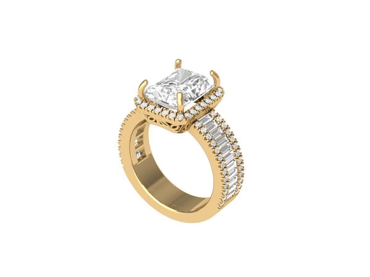 Radiant Solitaire Ring 3D print model_1