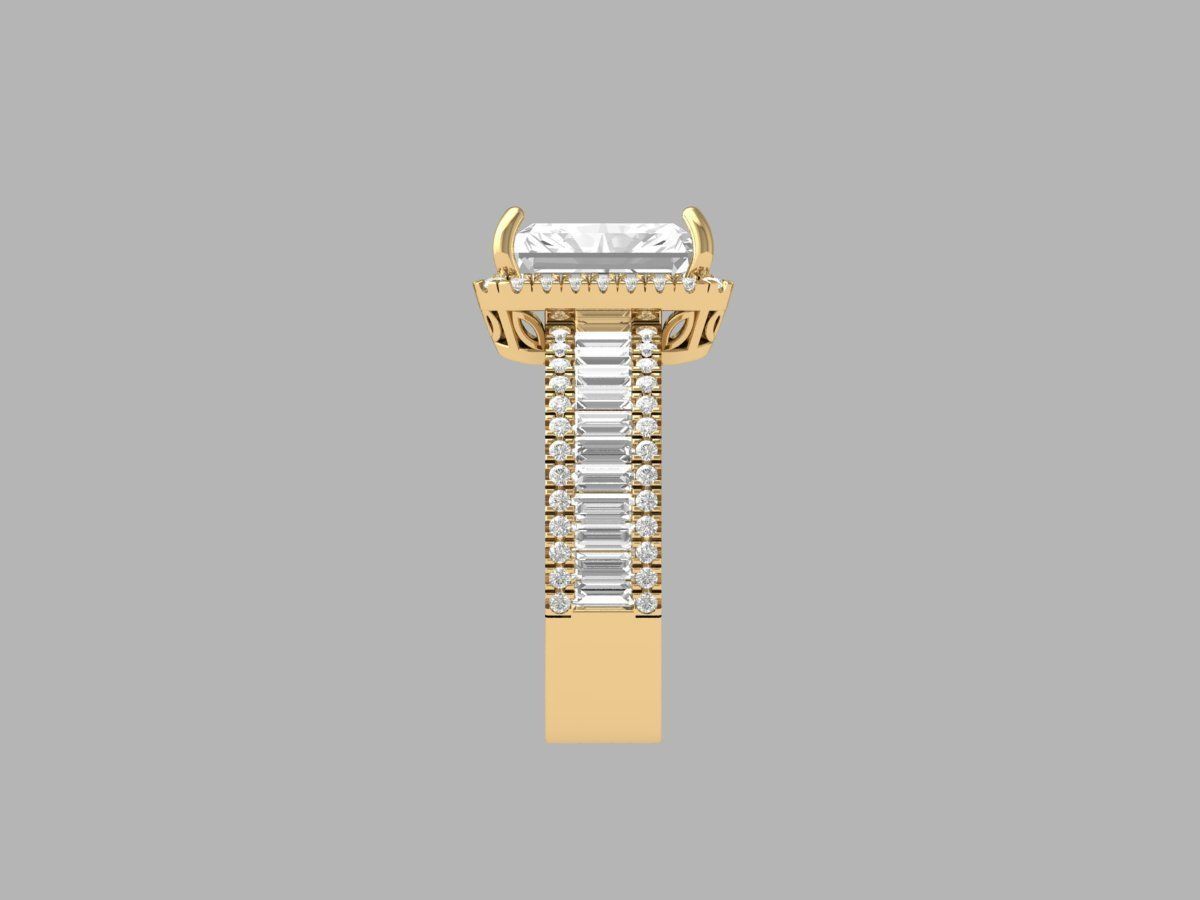 Radiant Solitaire Ring 3D print model_2