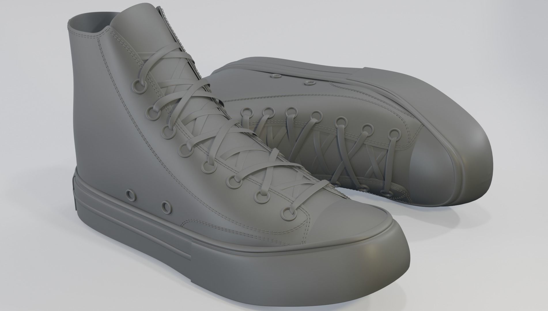 Basketball Leather Shoes Converse All star Stars and Snowflakes 3D model_7