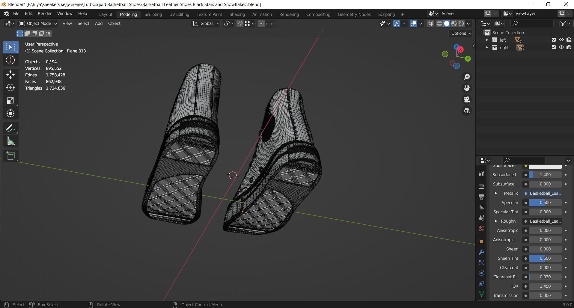 Basketball Leather Shoes Converse All star Stars and Snowflakes 3D model_16