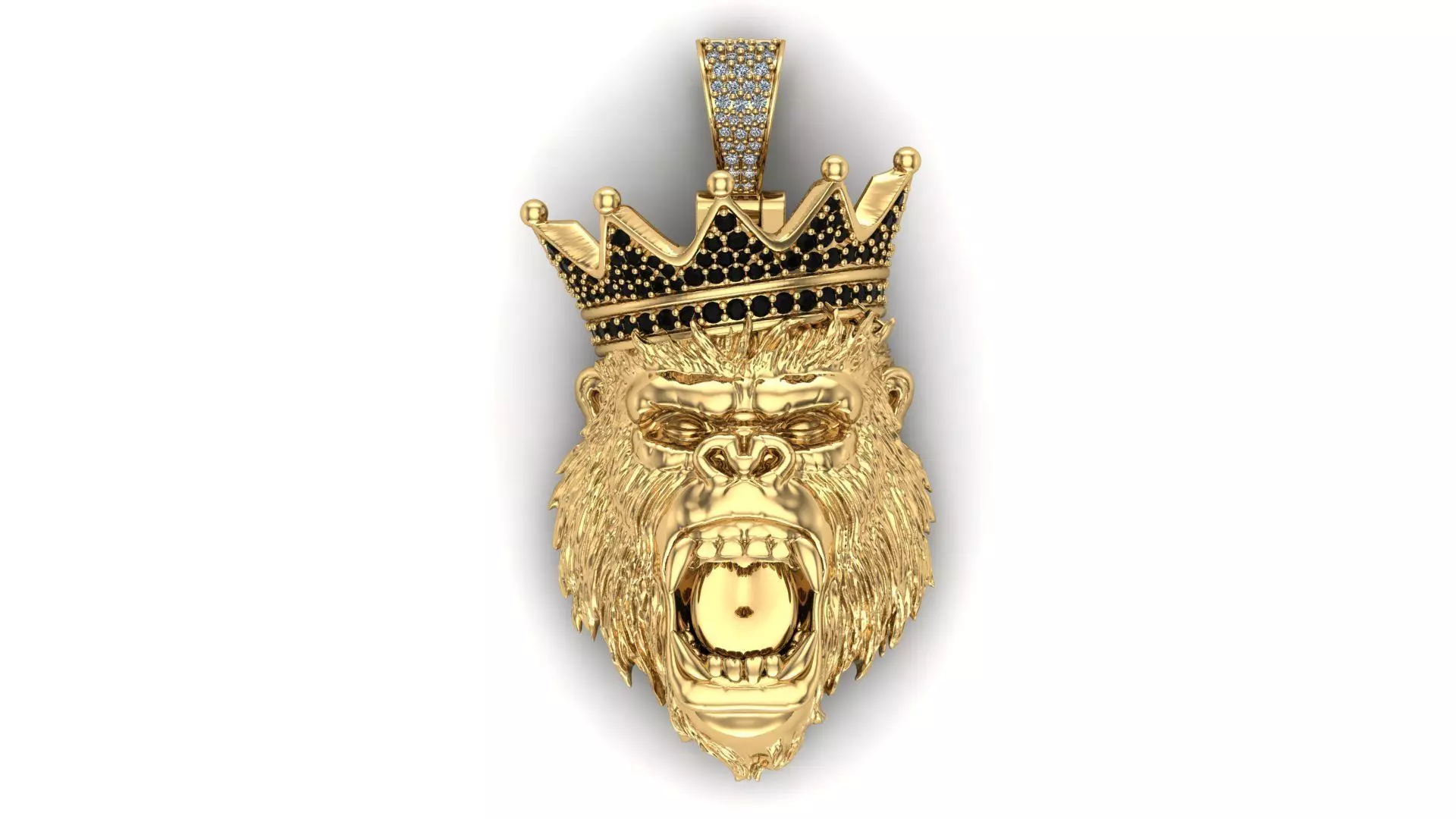 Crown Gorilla Pendant 3D print model