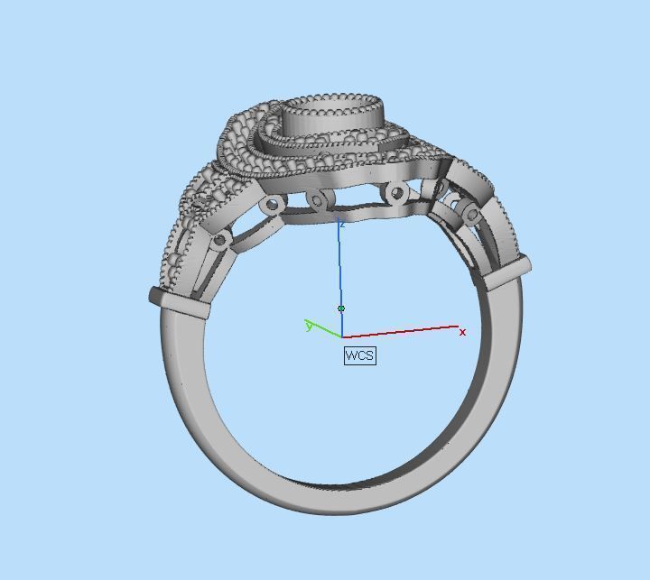 Solitaire Engagement Art Deco Ring 3D print model_6