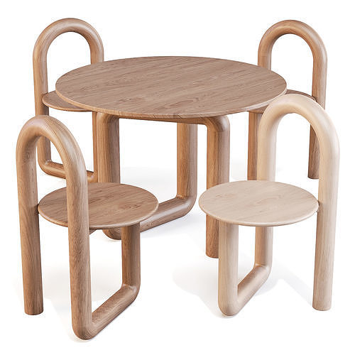 Objects and Ideas - Mono Table and Chairs 3D model