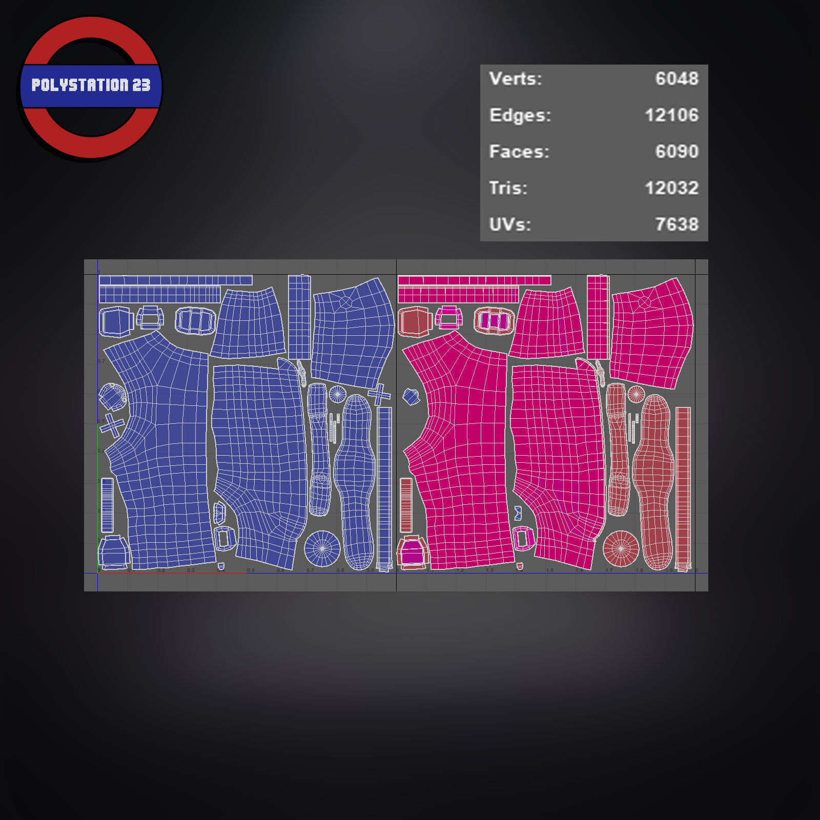 Sci fi cyberpunk jacket Game ready v1 Low-poly 3D model_15