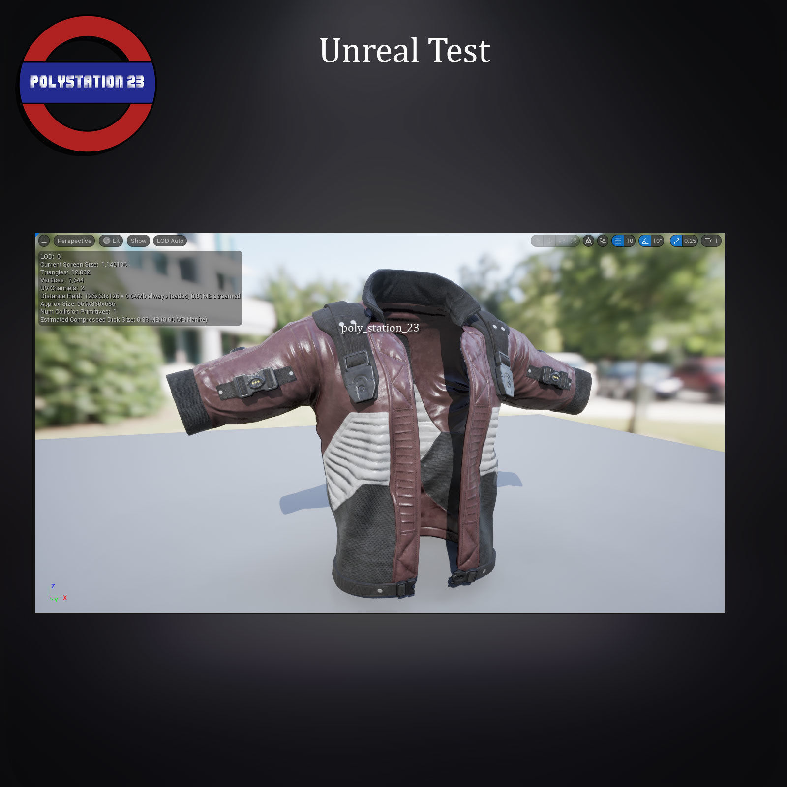 Sci fi cyberpunk jacket Game ready v1 Low-poly 3D model_16