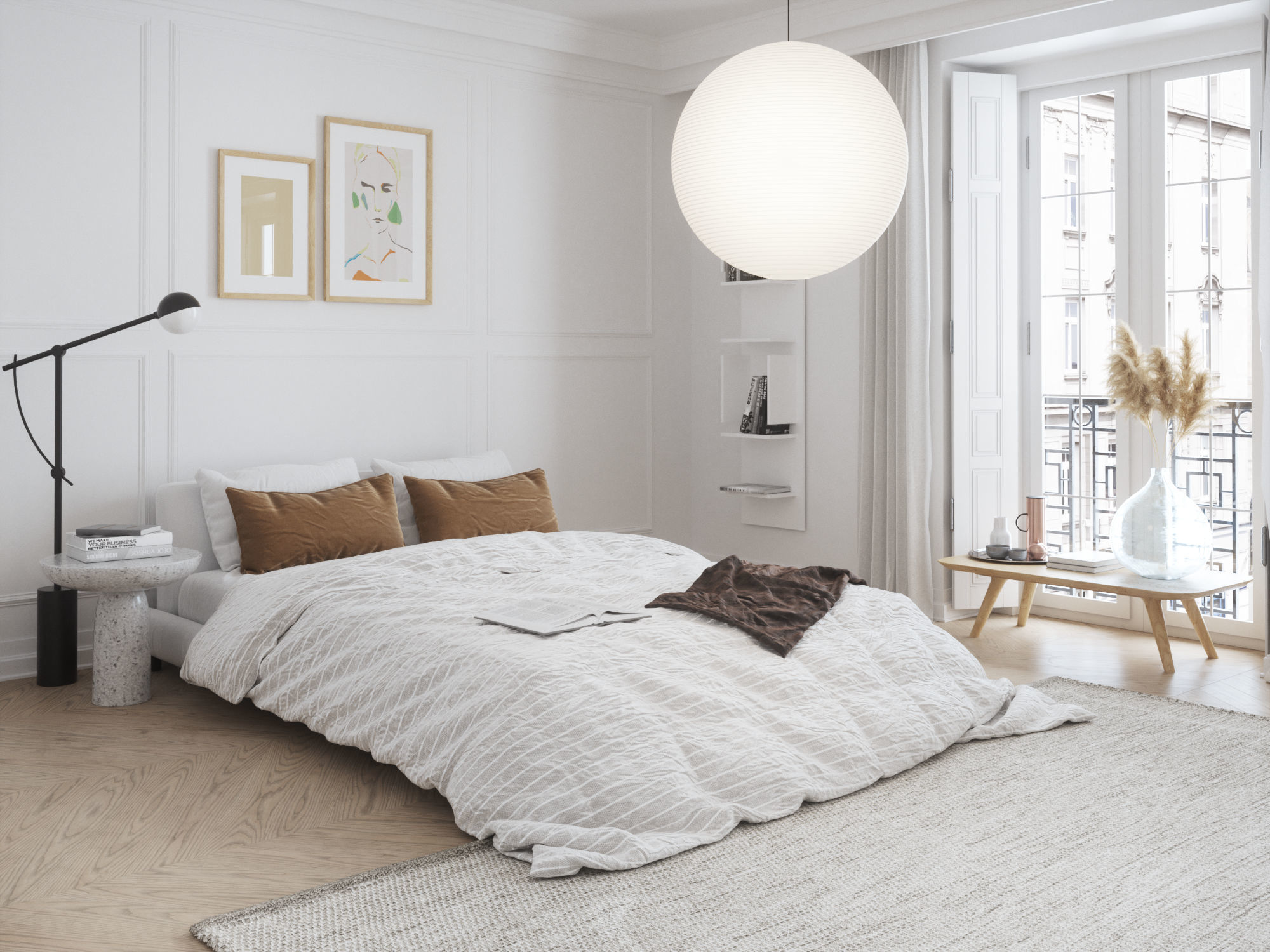 Eclectic Apartment Interior Scene for Cinema 4D and Octane 3D model_4