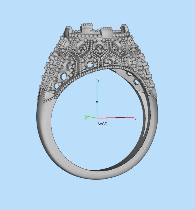 Solitaire Engagement Art Deco Ring 3D print model_6