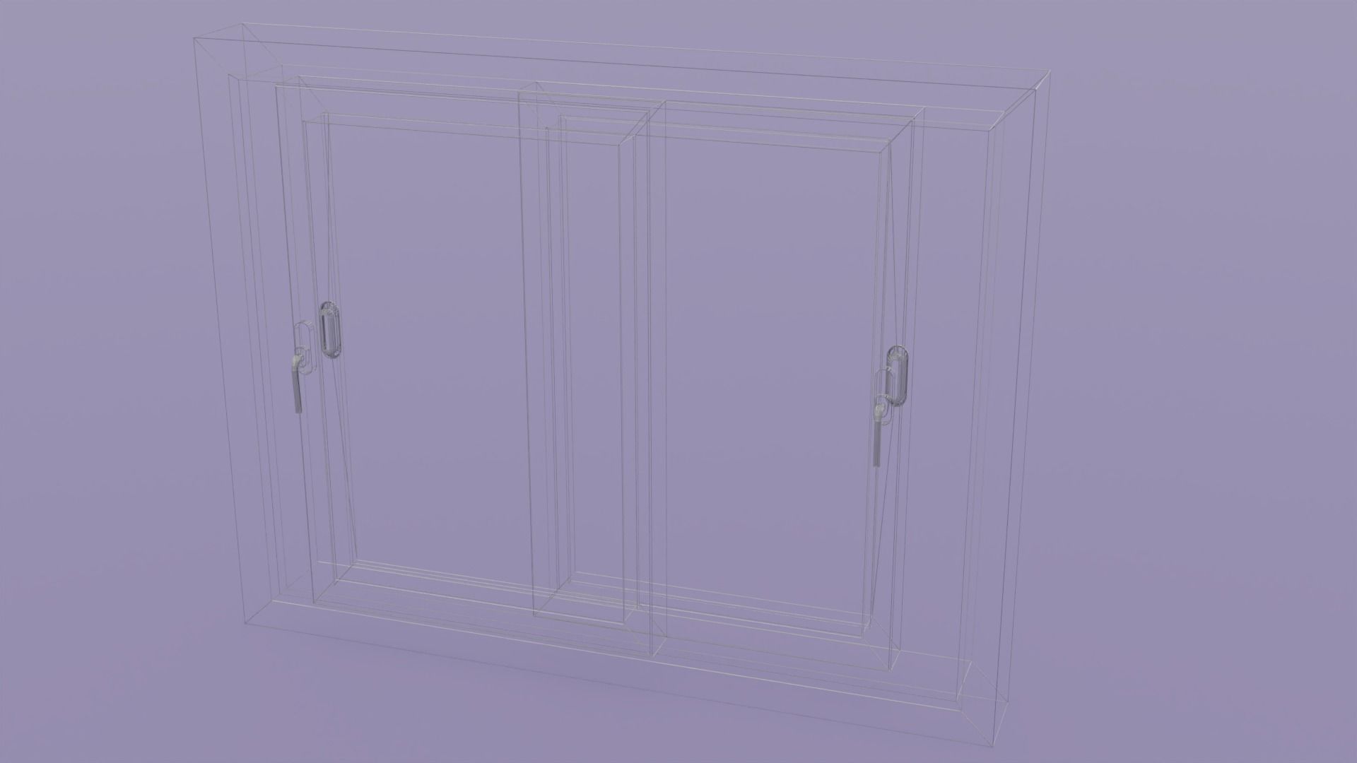 Sliding window - 180x140 V2 Low-poly 3D model_7