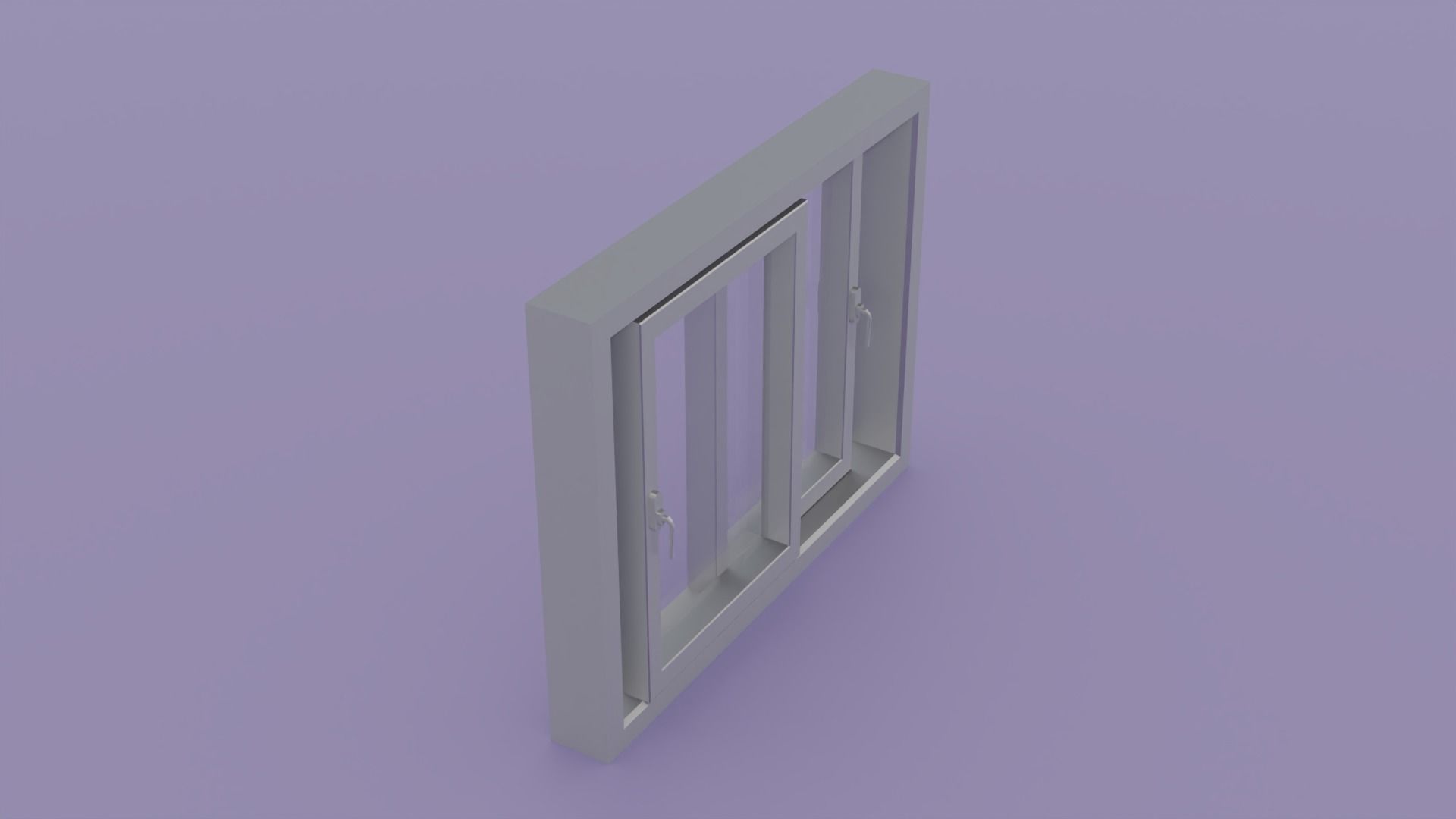 Sliding window - 180x140 V2 Low-poly 3D model_2