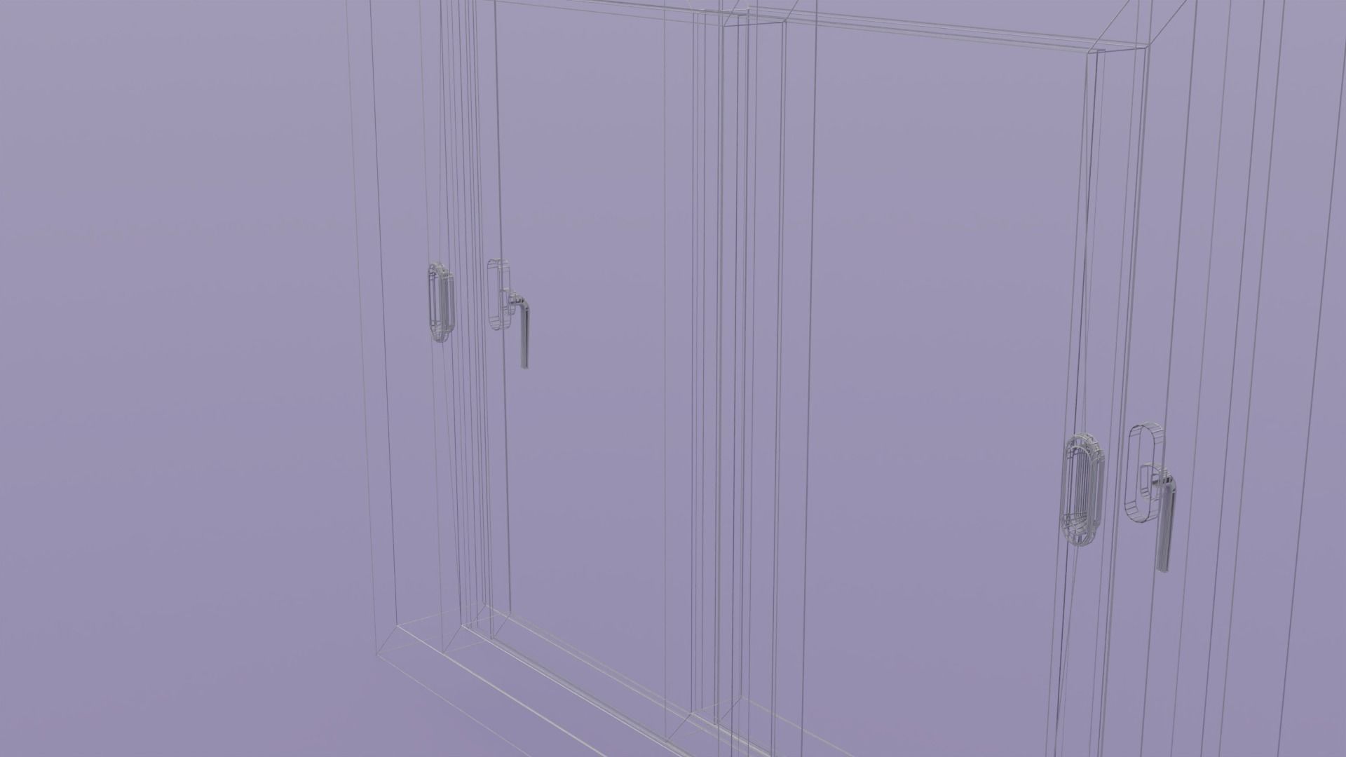 Sliding window - 180x140 V2 Low-poly 3D model_8