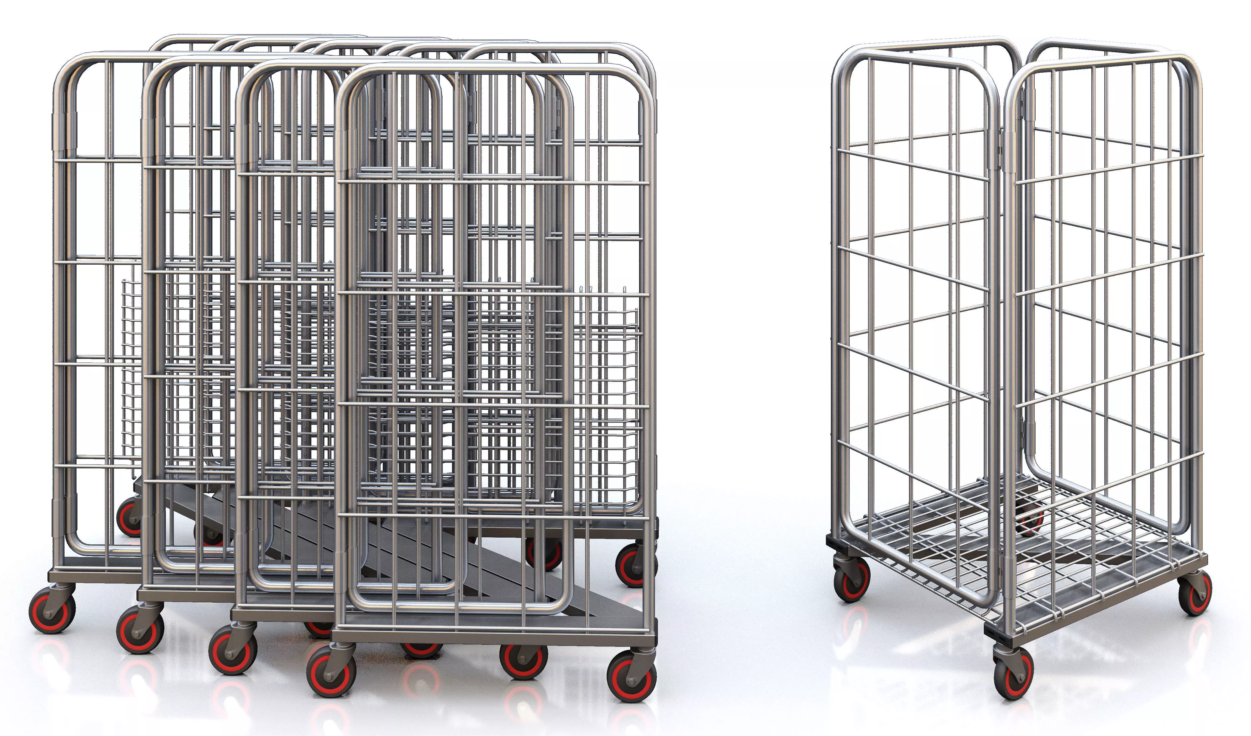 Carton carrying cart 3D model_0