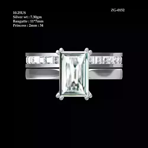 Baguette Ring Bridal Set