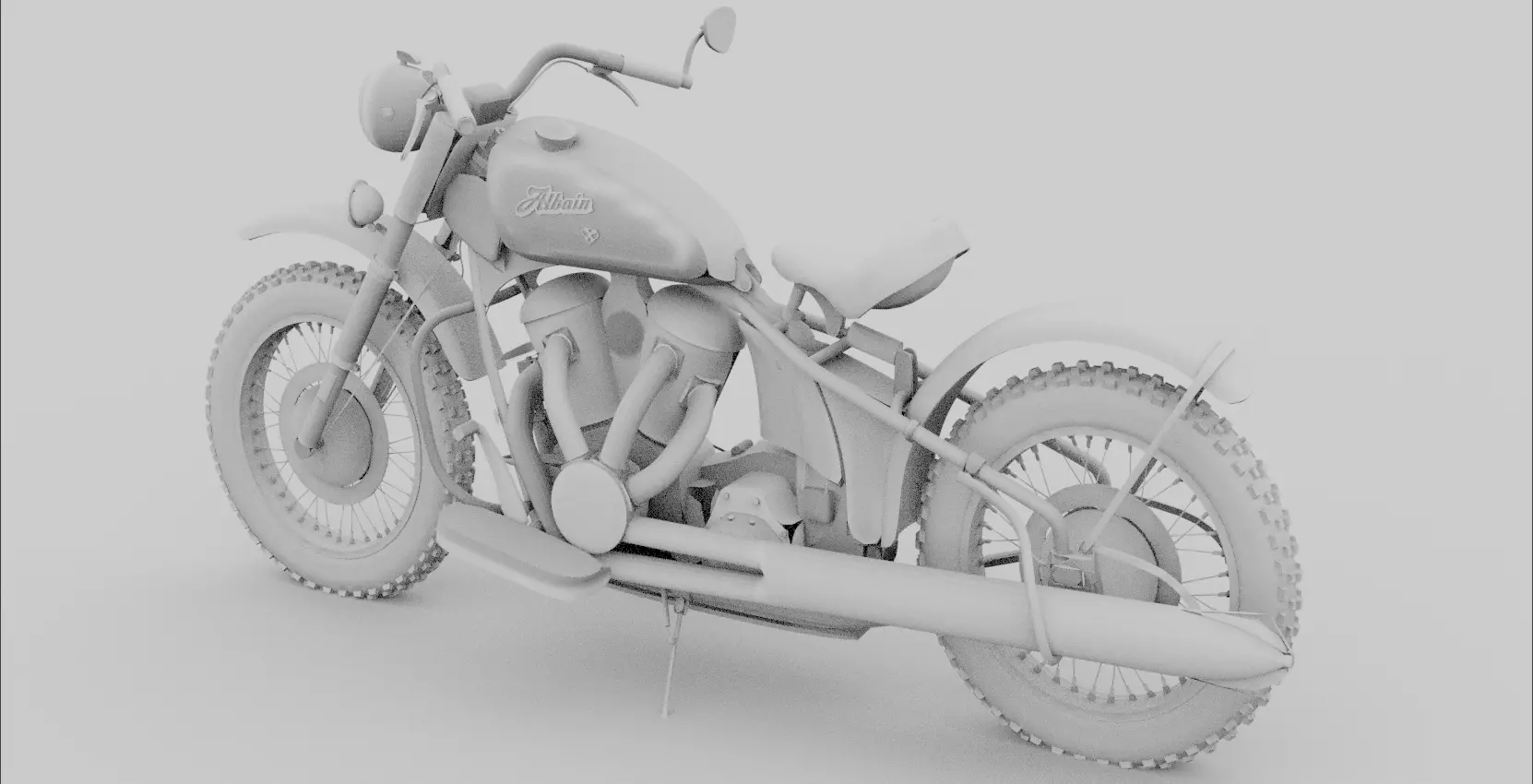 MotorBike model partially textured  Free low-poly 3D model_0