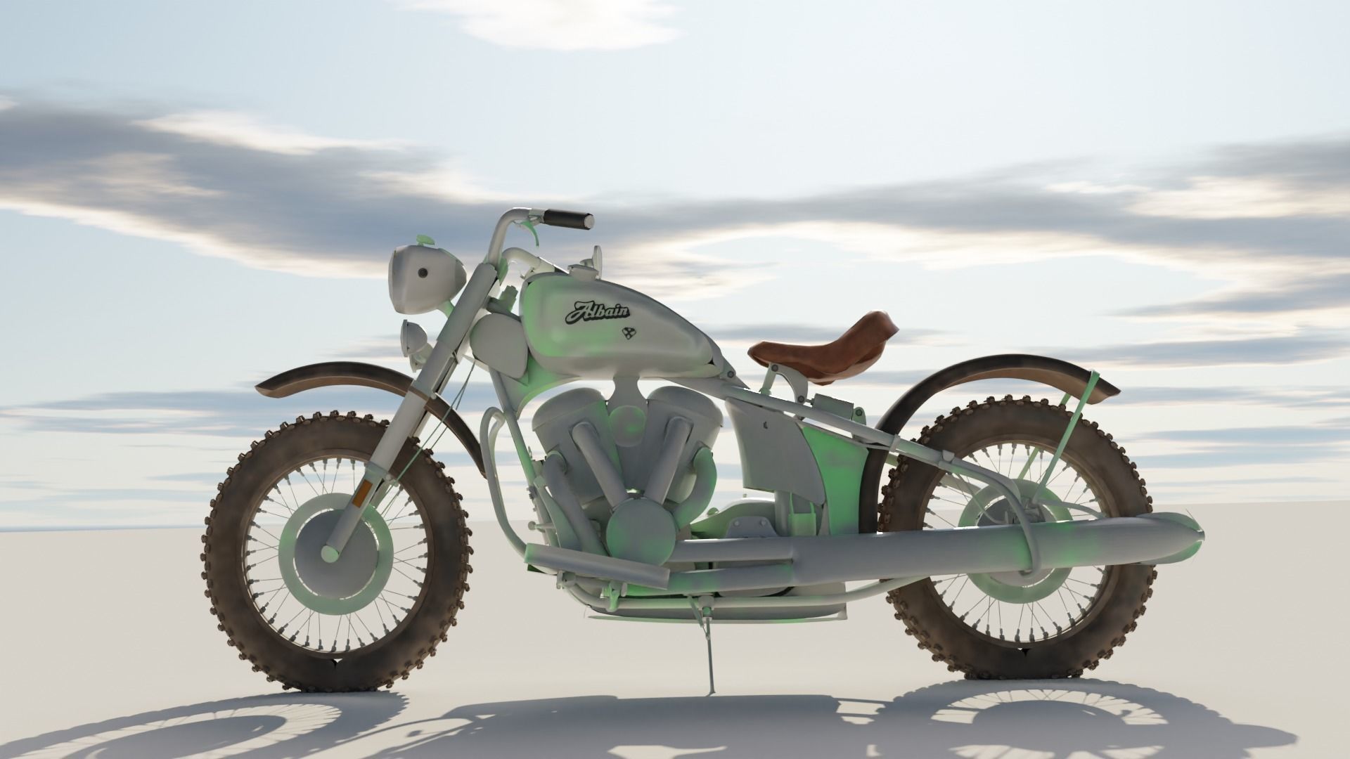 MotorBike model partially textured  Free low-poly 3D model_1