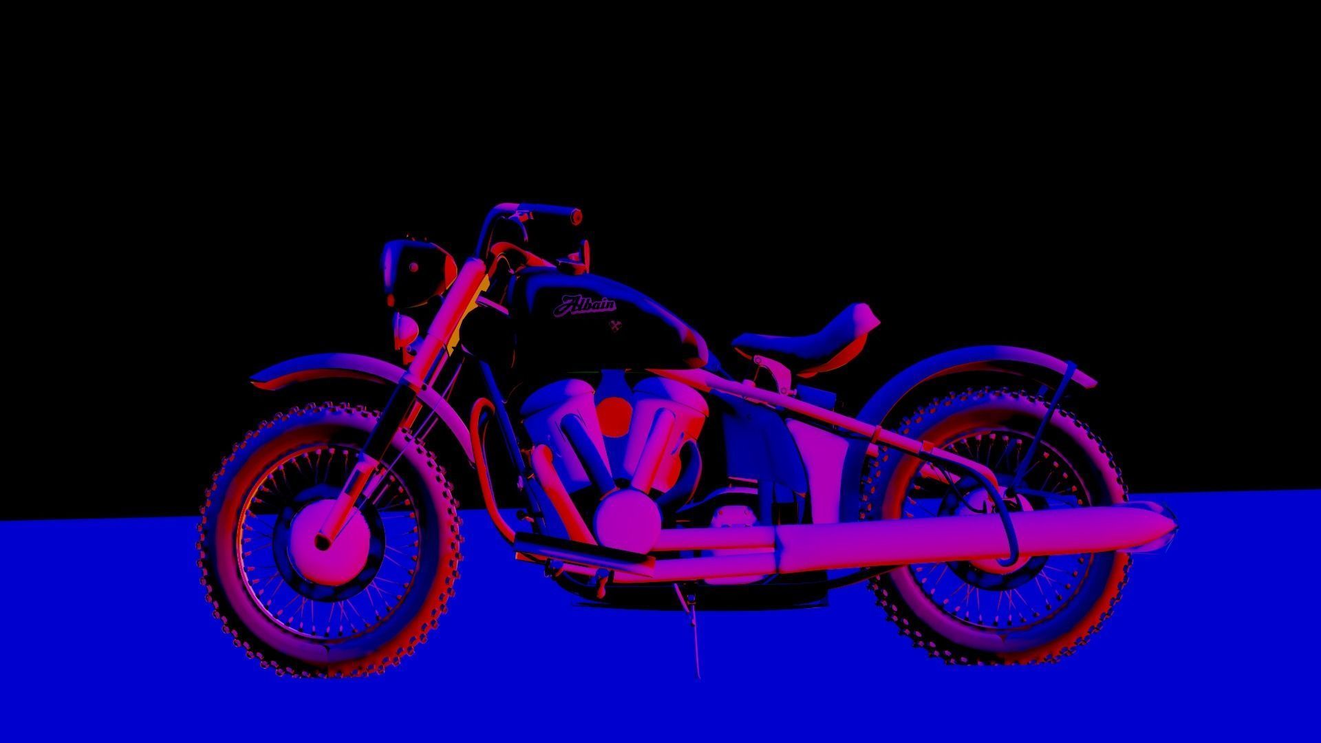 MotorBike model partially textured  Free low-poly 3D model_2