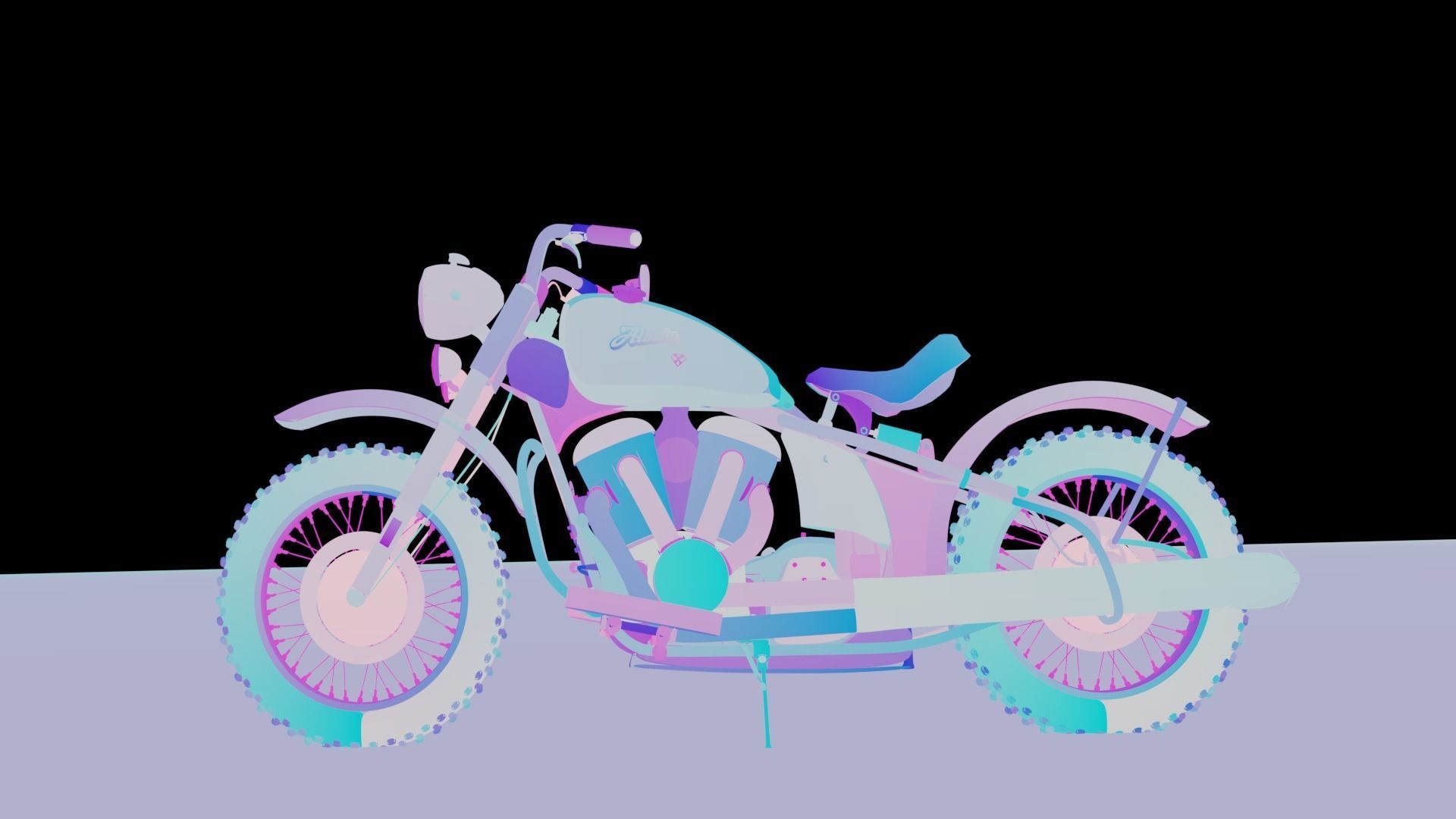 MotorBike model partially textured  Free low-poly 3D model_3