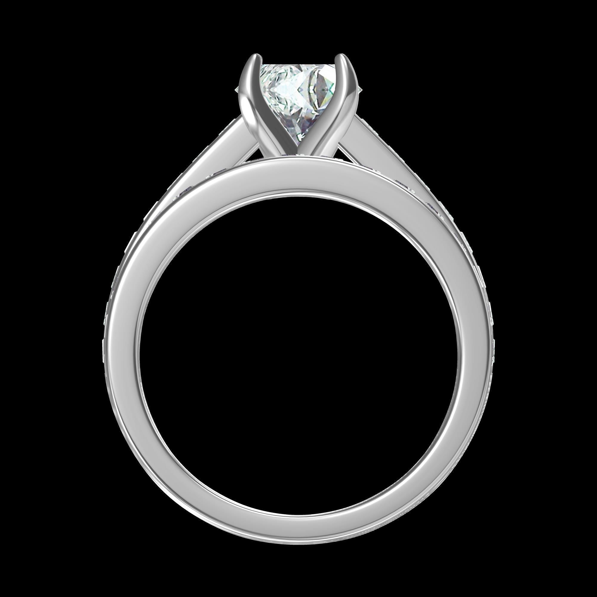 Solitair Ring Bridal Set 3D print model_4