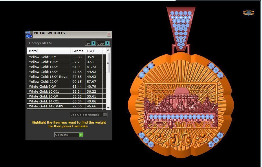Last Supper Pendant 3D print model 3D print model_3