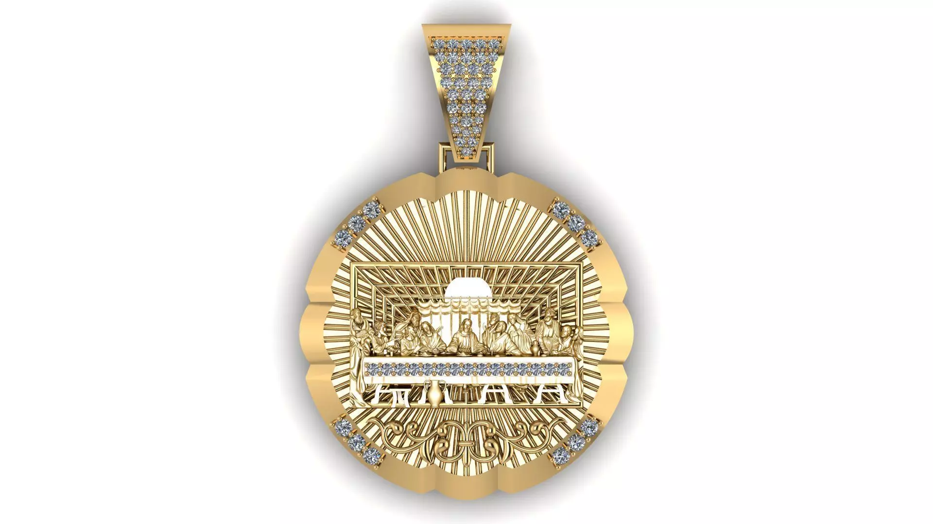 Last Supper Pendant 3D print model 3D print model_0