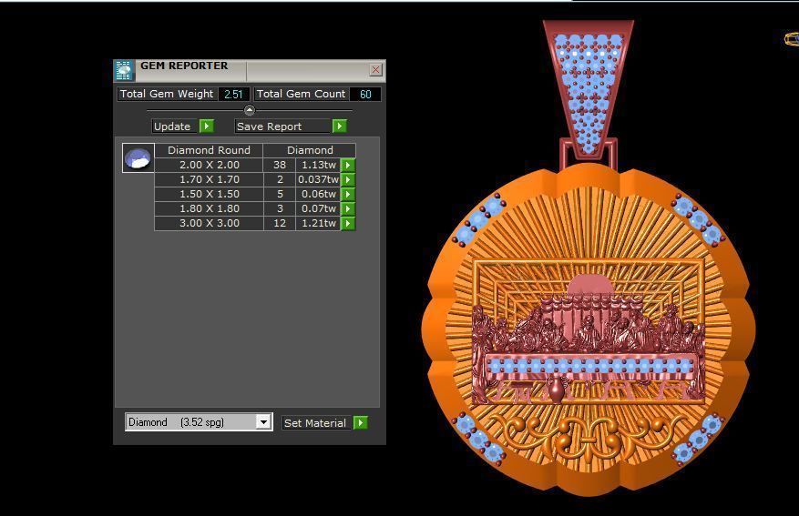 Last Supper Pendant 3D print model 3D print model_2