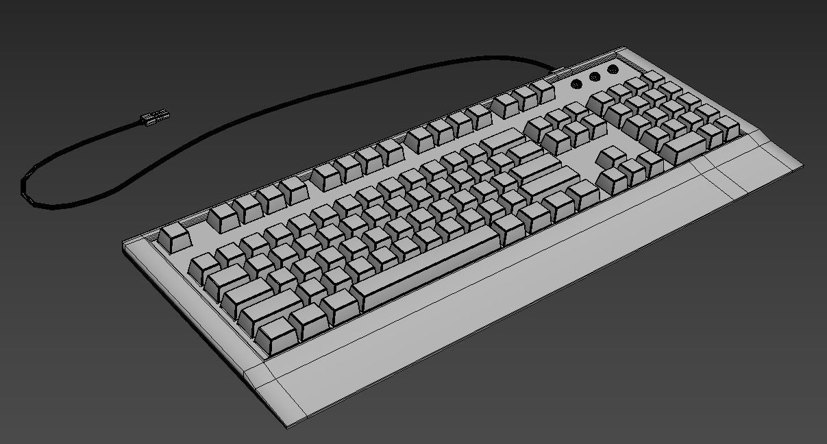 Keyboard with usb port 3D model_2