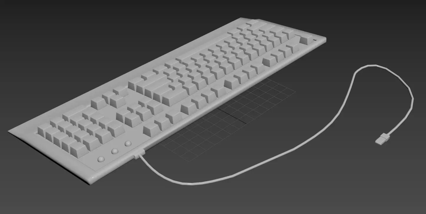 Keyboard with usb port 3D model_0